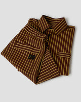 SLEEP ON IT PYJAMA SHIRT / BROWN STRIPED