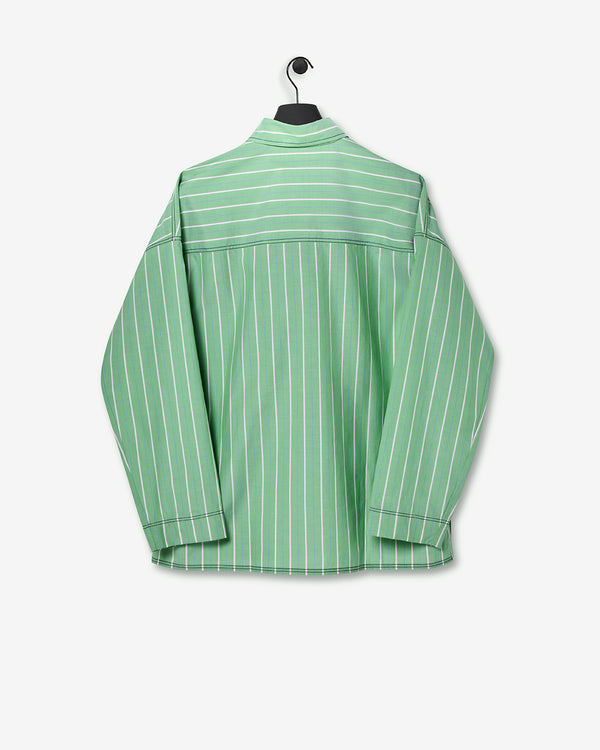 SLEEP ON IT PYJAMA SHIRT / GREEN STRIPED