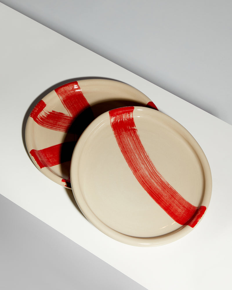 LOADS OF LINE TABLE PLATE / RED LINES